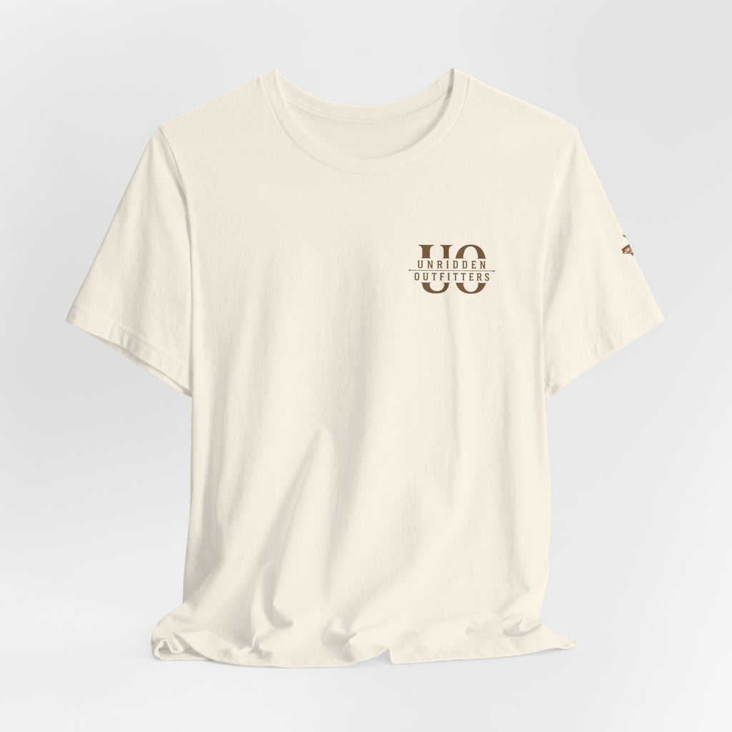 Outdoor Fishing Graphic Tee — “Unridden Outfitters” Logo T‑Shirt