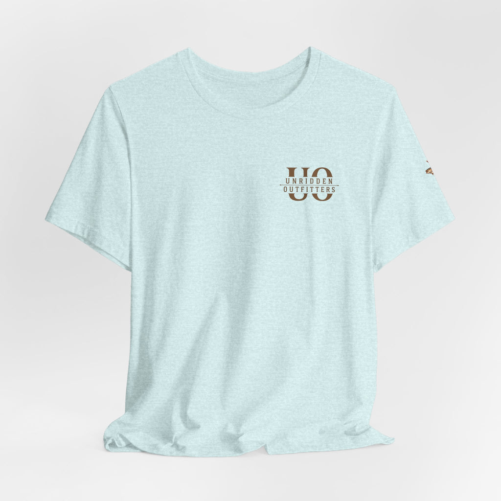 Outdoor Fishing Graphic Tee — “Unridden Outfitters” Logo T‑Shirt