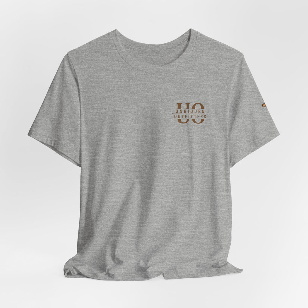 Outdoor Fishing Graphic Tee — “Unridden Outfitters” Logo T‑Shirt