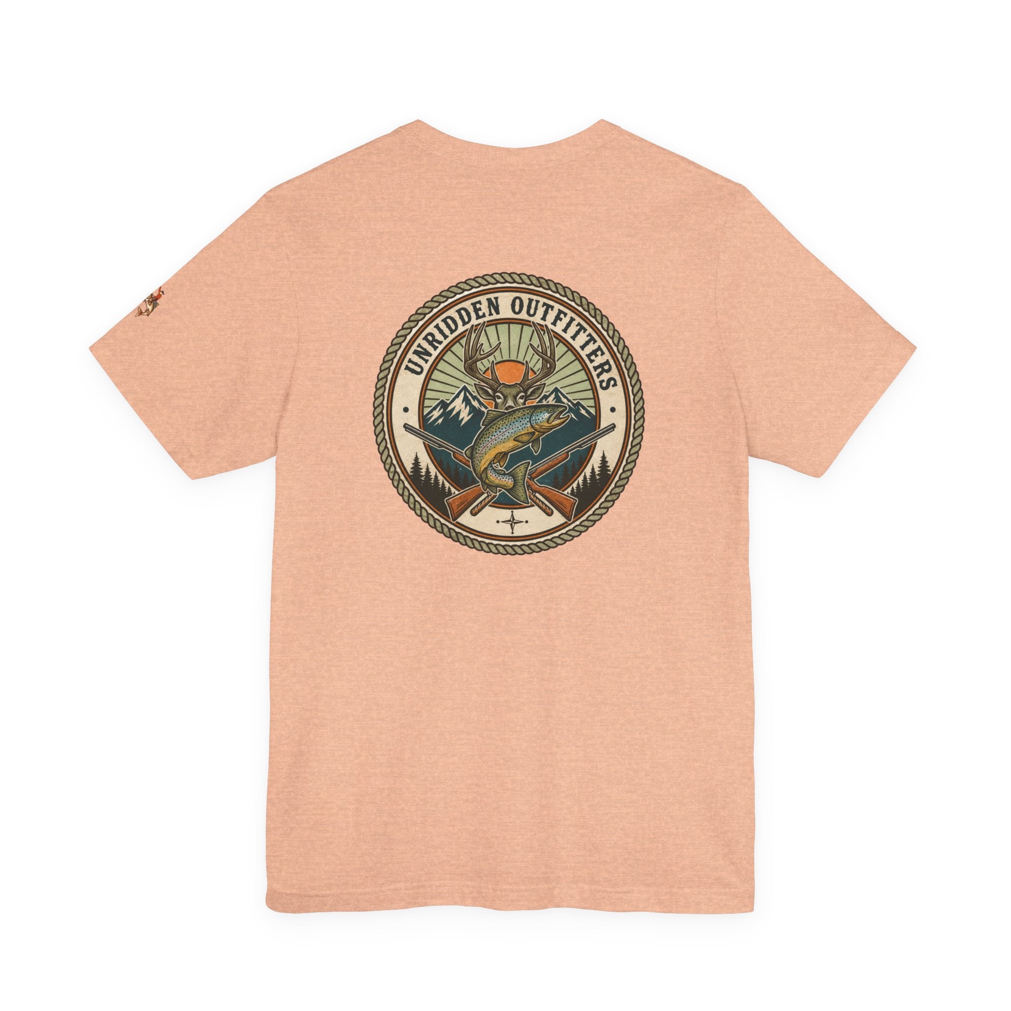 Outdoor Fishing Graphic Tee — “Unridden Outfitters” Logo T‑Shirt